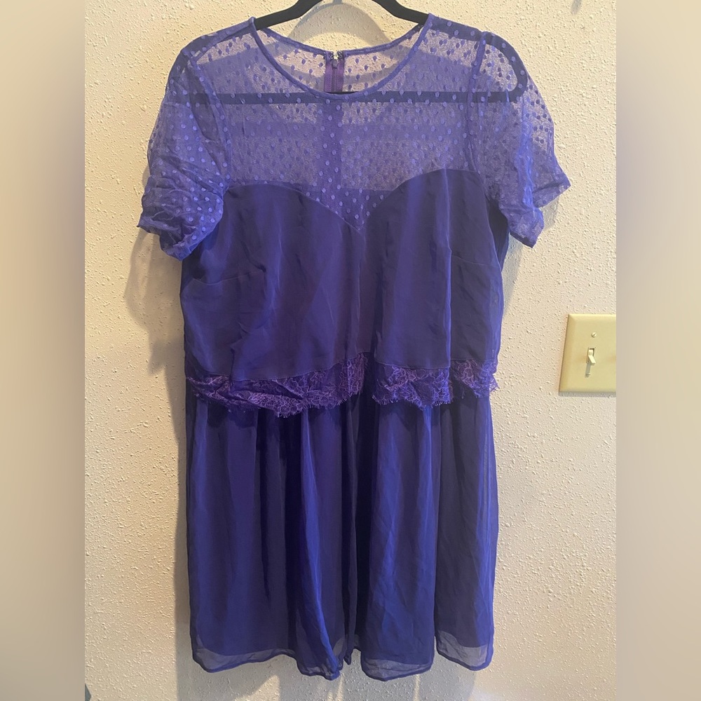 ASOS Two-Tier Dress with Sheer Polka Dot and Lace